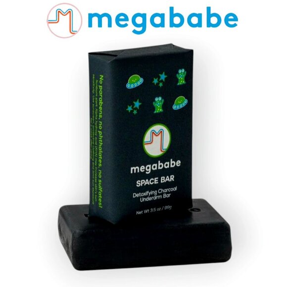 NWT Megababe Spacebar Detoxifying Charcoal Under Arm Cleansing Bar size 99 grams - Picture 1 of 10